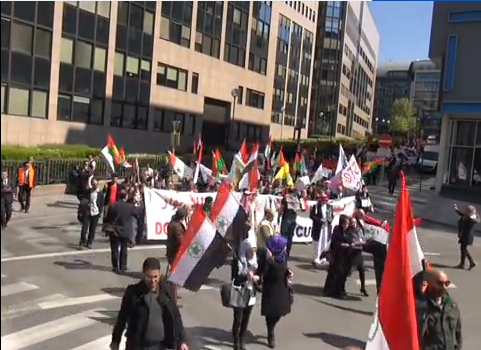 مظاهرة الاحوازيين في بروكسل امام البرلمان الاوربي