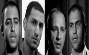 المعتقلين الأحوازيين الاربعة : حسن العبیات ، جاسم الساعدی ، خالد العبیداوی ، عیدان بیت صیاح