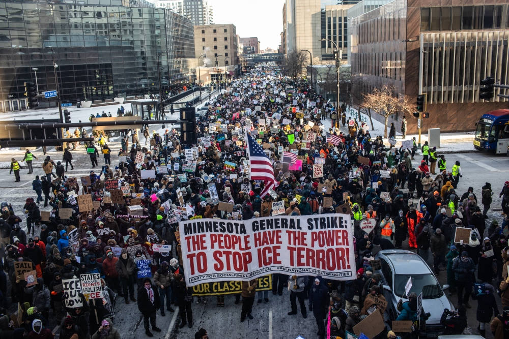 Minneapolis Sees Massive Anti-ICE Protest in Freezing Conditions