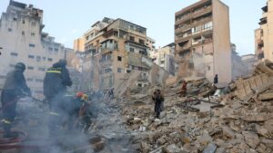Israel Strike Destroys Building in Central Beirut